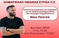 Στην Βέροια ο υποψήφιος ευρωβουλευτής του ΣΥΡΙΖΑ ΠΣ Νίκος Παππάς, την Δευτέρα 29 Απριλίου