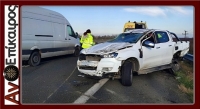 Τροχαίο ατύχημα σημειώθηκε στην Εγνατία οδό στο ύψος της Κουλούρας.